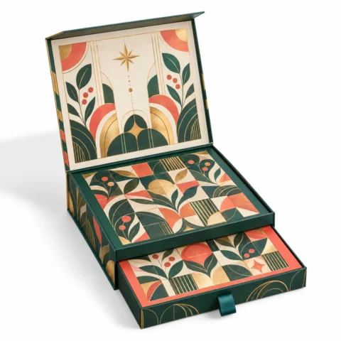 Two-Level Drawer Gift Box — Custom Design Concept Two-level drawer gift box custom design concept with hinged lid and lower pull drawer