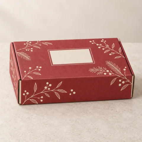 Rectangular Bakery Gift Mailer — Custom Design Concept Rectangular bakery gift mailer custom design concept in a front-left view