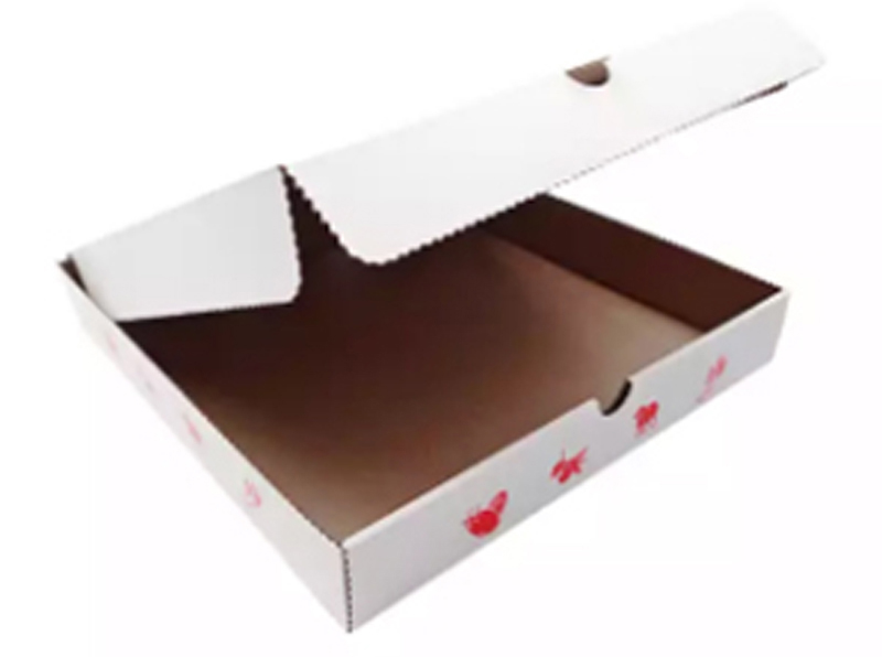 White Printed Pizza Boxes with Bold Typography