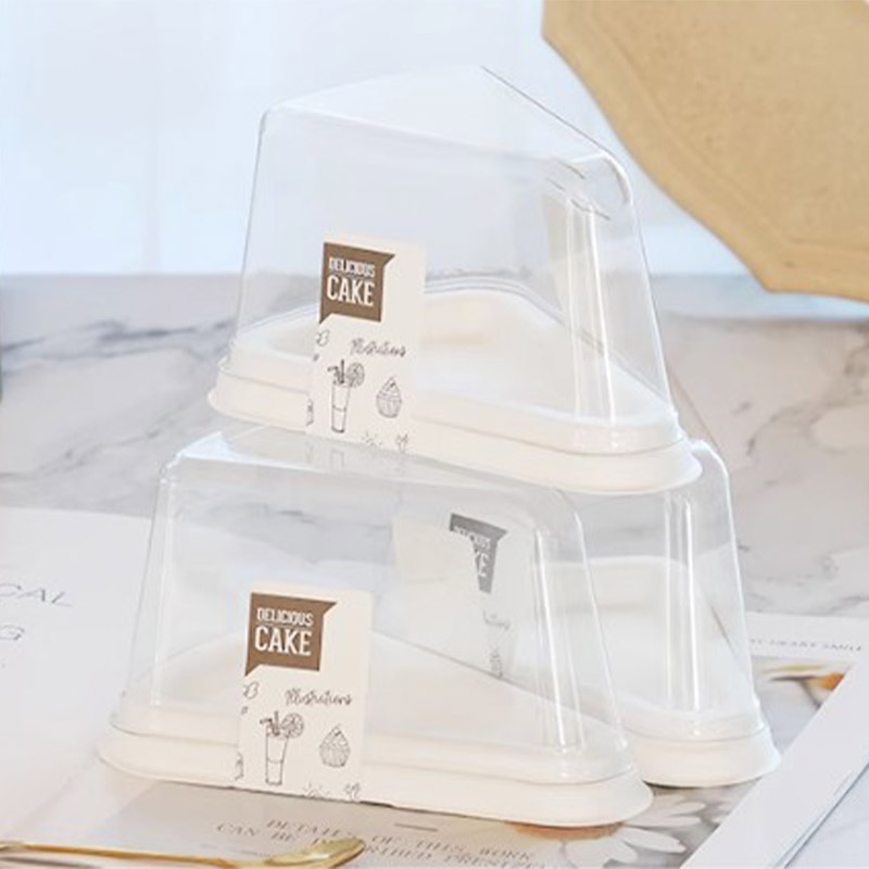 Triangle Cake Slice Boxes with Clear Covers