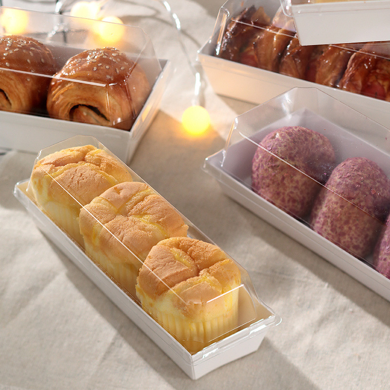 Paper Base Dessert Boxes with Clear Lids