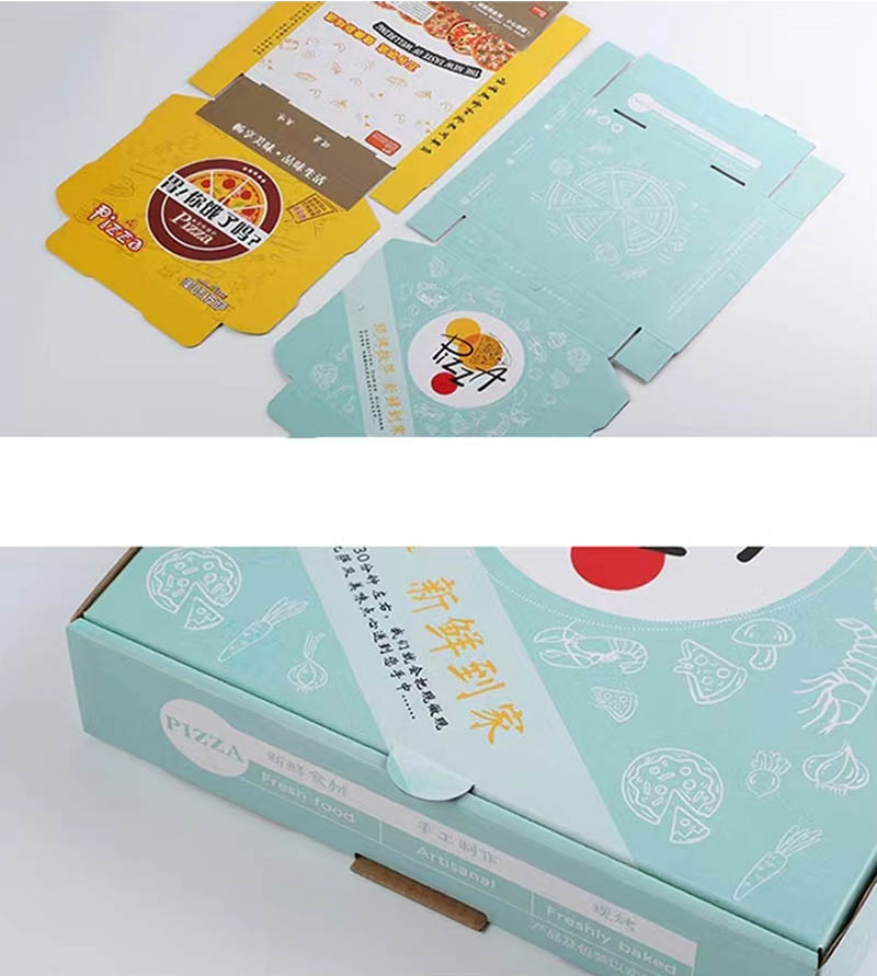 Pastel Full-Color Corrugated Pizza Boxes