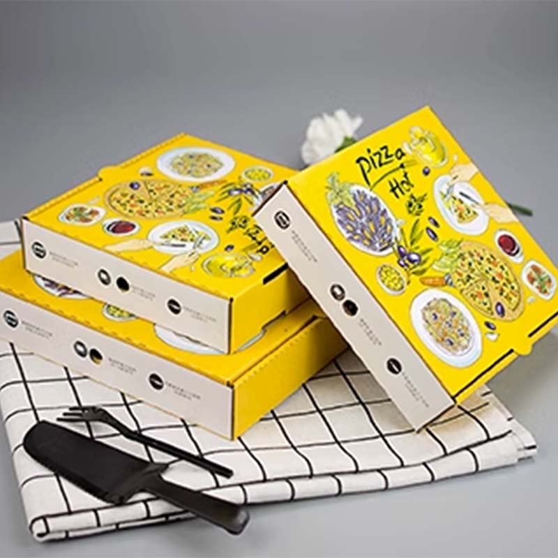 Bright Printed Paper Pizza Packaging