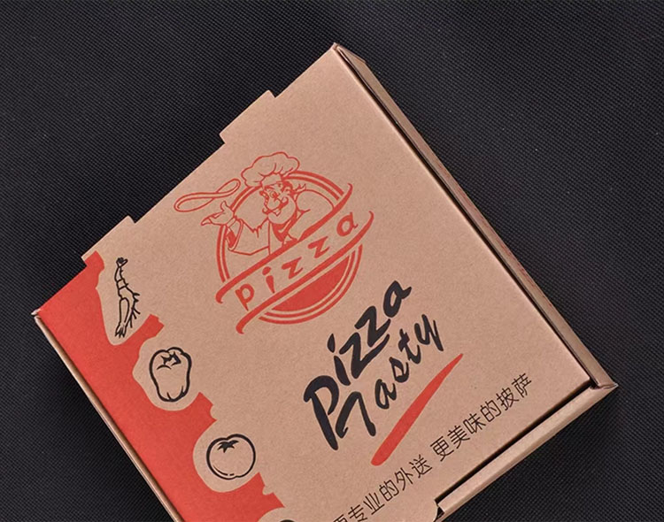 White Card Pizza Boxes with Two-Color Artwork