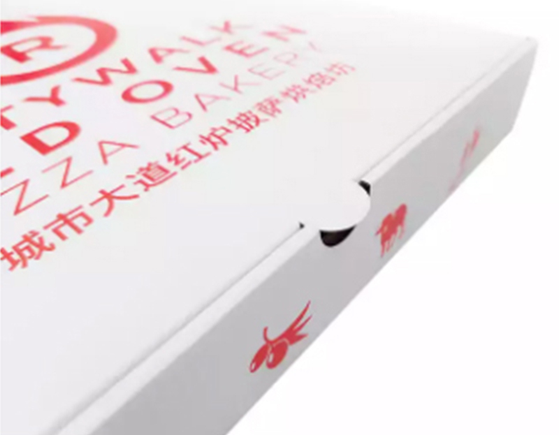 White Printed Pizza Boxes with Bold Typography