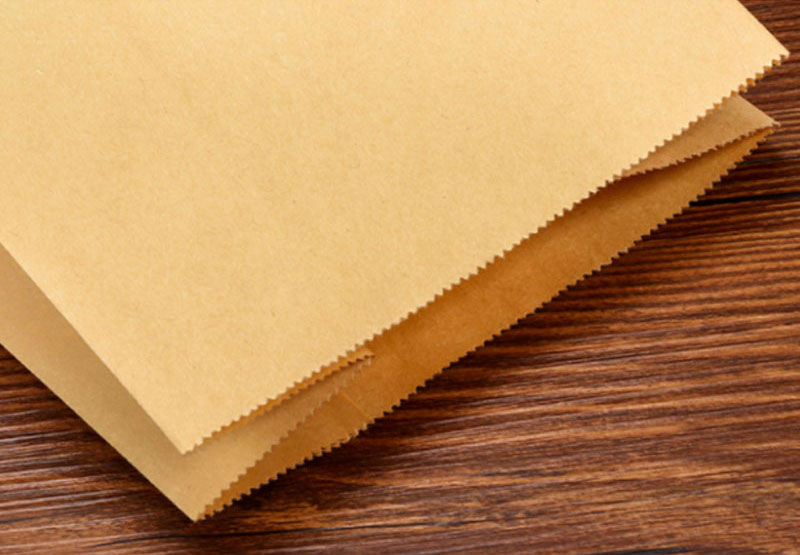 Structure and component detail for flat-bottom kraft food bags