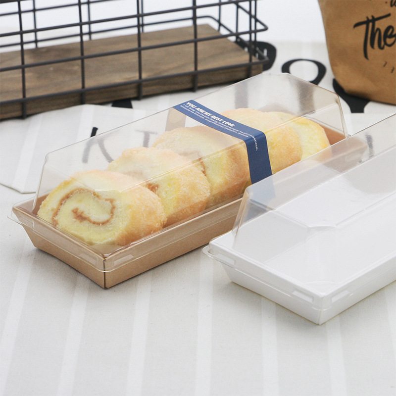 Paper Base Dessert Boxes with Clear Lids