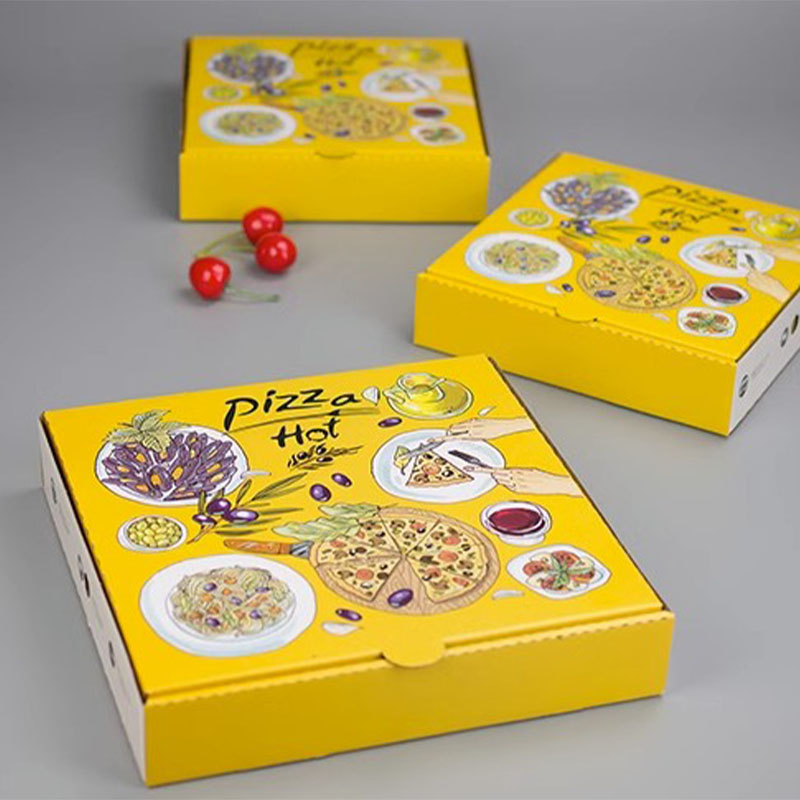 Bright Printed Paper Pizza Packaging