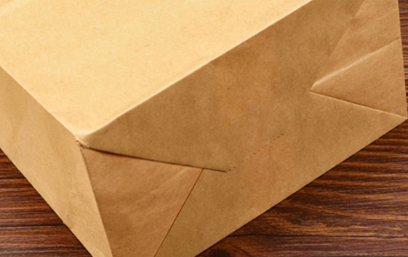Structure and component detail for flat-bottom kraft food bags