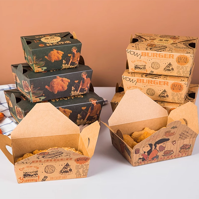 Printed Kraft Chicken Meal Boxes Kraft Chicken Meal Boxes with Custom Prints