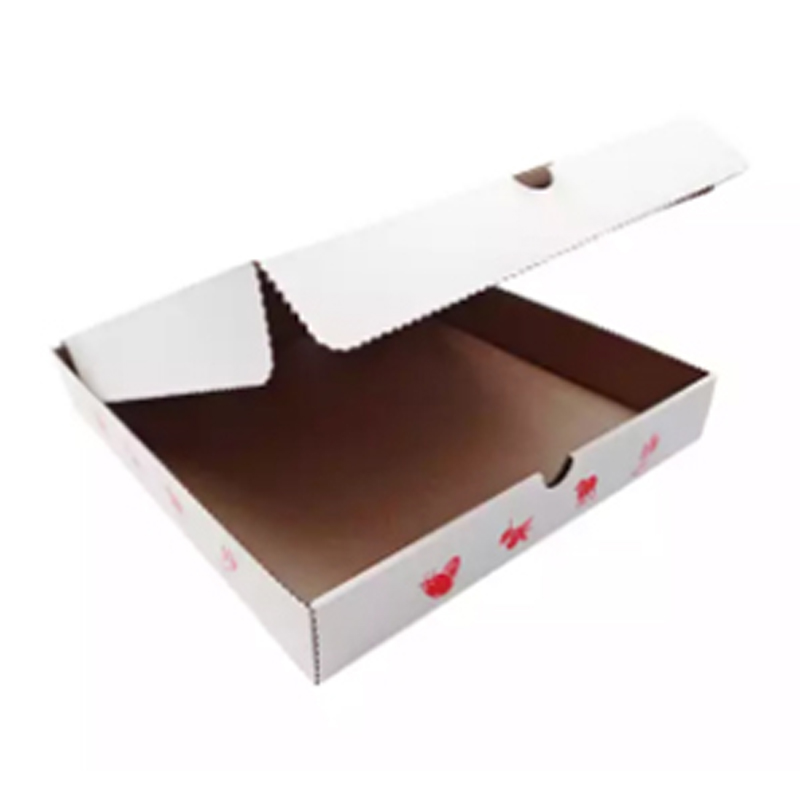 White Printed Pizza Boxes with Bold Typography