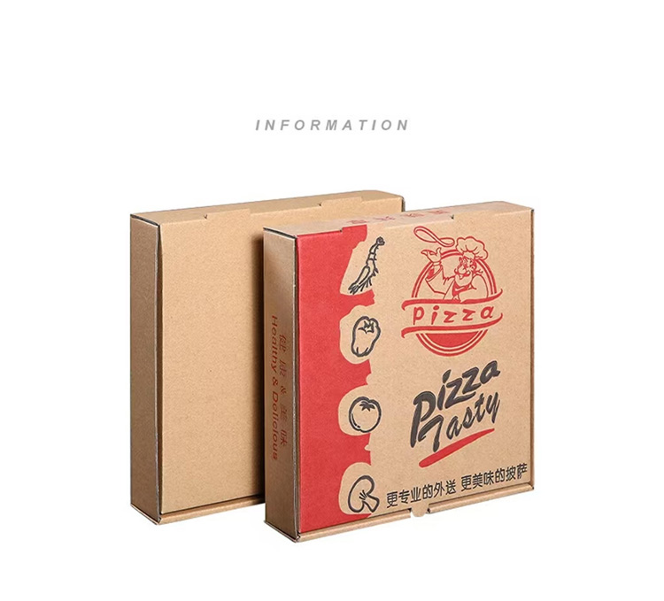 White Card Pizza Boxes with Two-Color Artwork