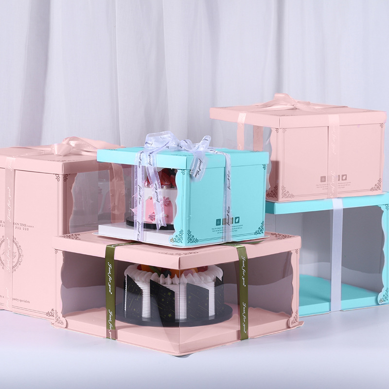 Color Frame Cake Display Boxes 6-Inch Display Cake Boxes with Color Frames