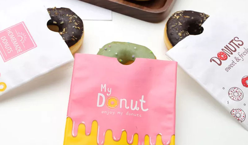 Printed Donut and Burger Paper Sleeves