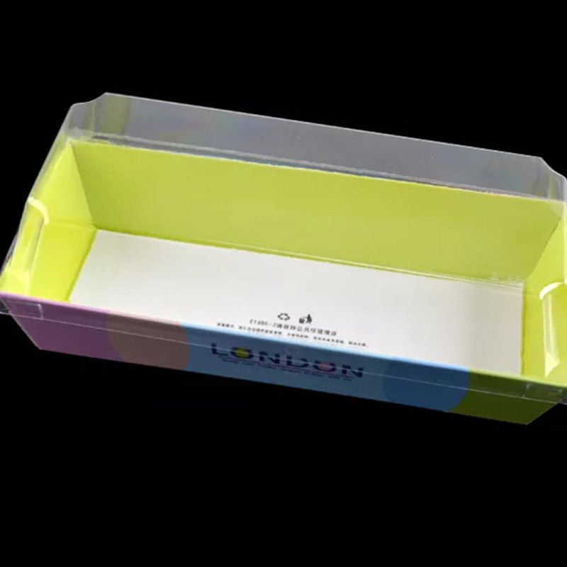 Rectangular Paper Dessert Trays with Clear Covers