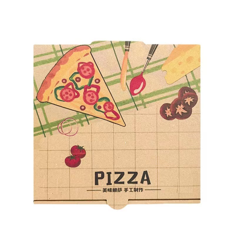 Custom Pizza Boxes with Food Illustrations Custom Illustrated Corrugated Pizza Packaging