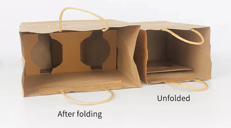 Structure and component detail for natural kraft shopping bags with twisted handles