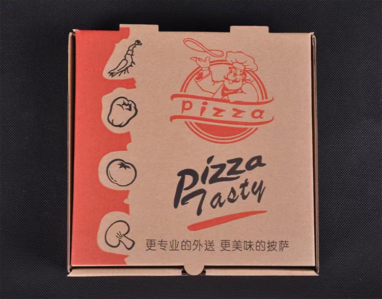 White Card Pizza Boxes with Two-Color Artwork