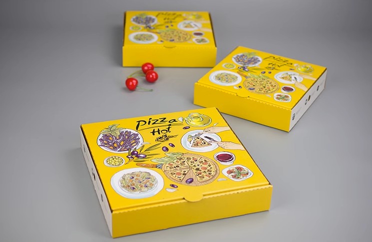 Bright Printed Paper Pizza Packaging