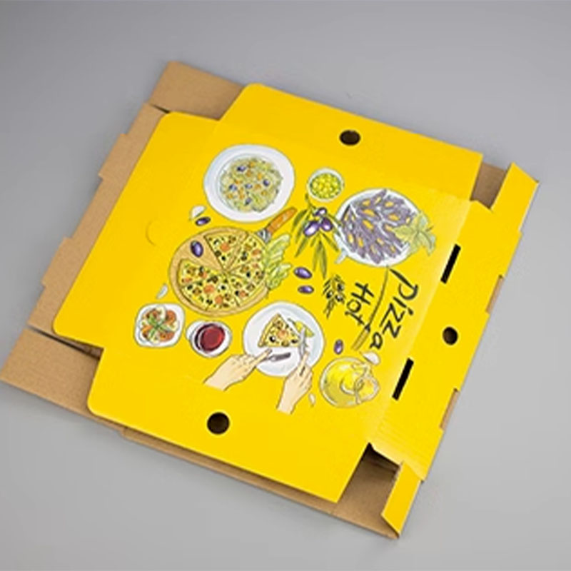 Bright Printed Paper Pizza Packaging