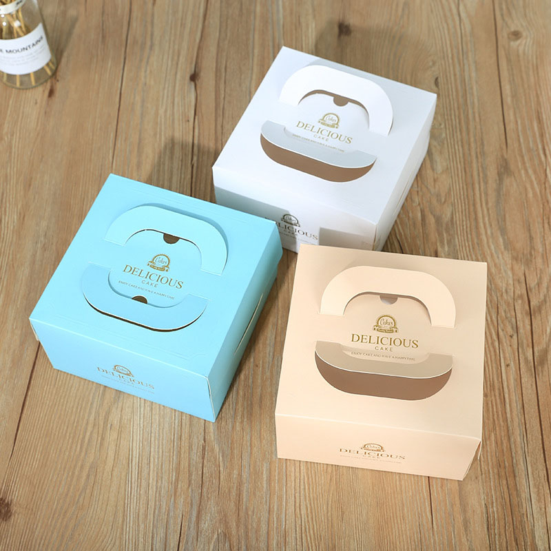 Pastel Handle Cake Boxes with Folding Tops
