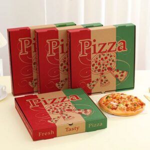 Red and Green Printed Pizza Boxes Red and Green Printed Corrugated Pizza Boxes