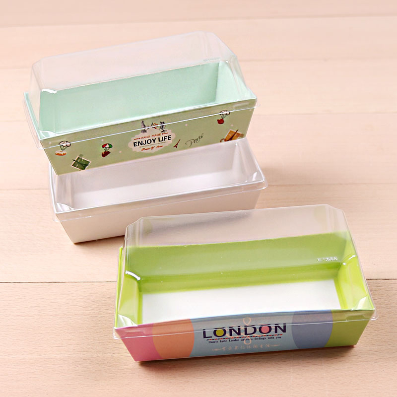 Rectangular Paper Dessert Trays with Clear Covers Rectangular Paper Dessert Trays with Clear Covers
