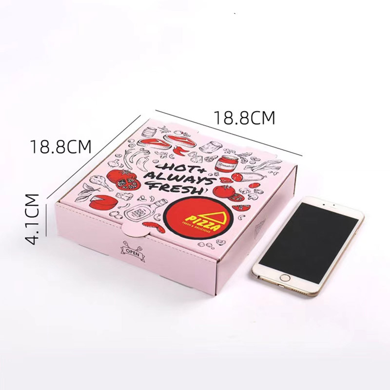 Dimension reference drawing for personalized 14-inch pizza boxes
