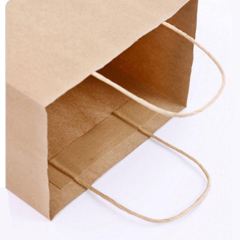Structure and component detail for brown kraft carrier bags with paper handles