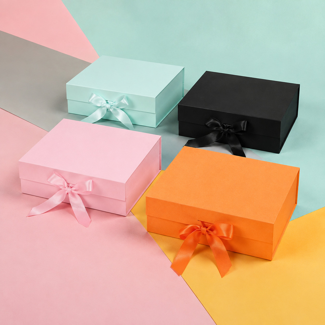 Ribbon Gift Boxes in Custom Colors